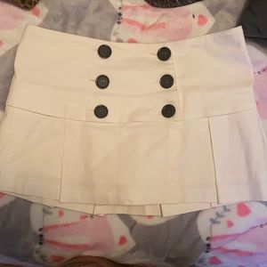 white button mini skirt